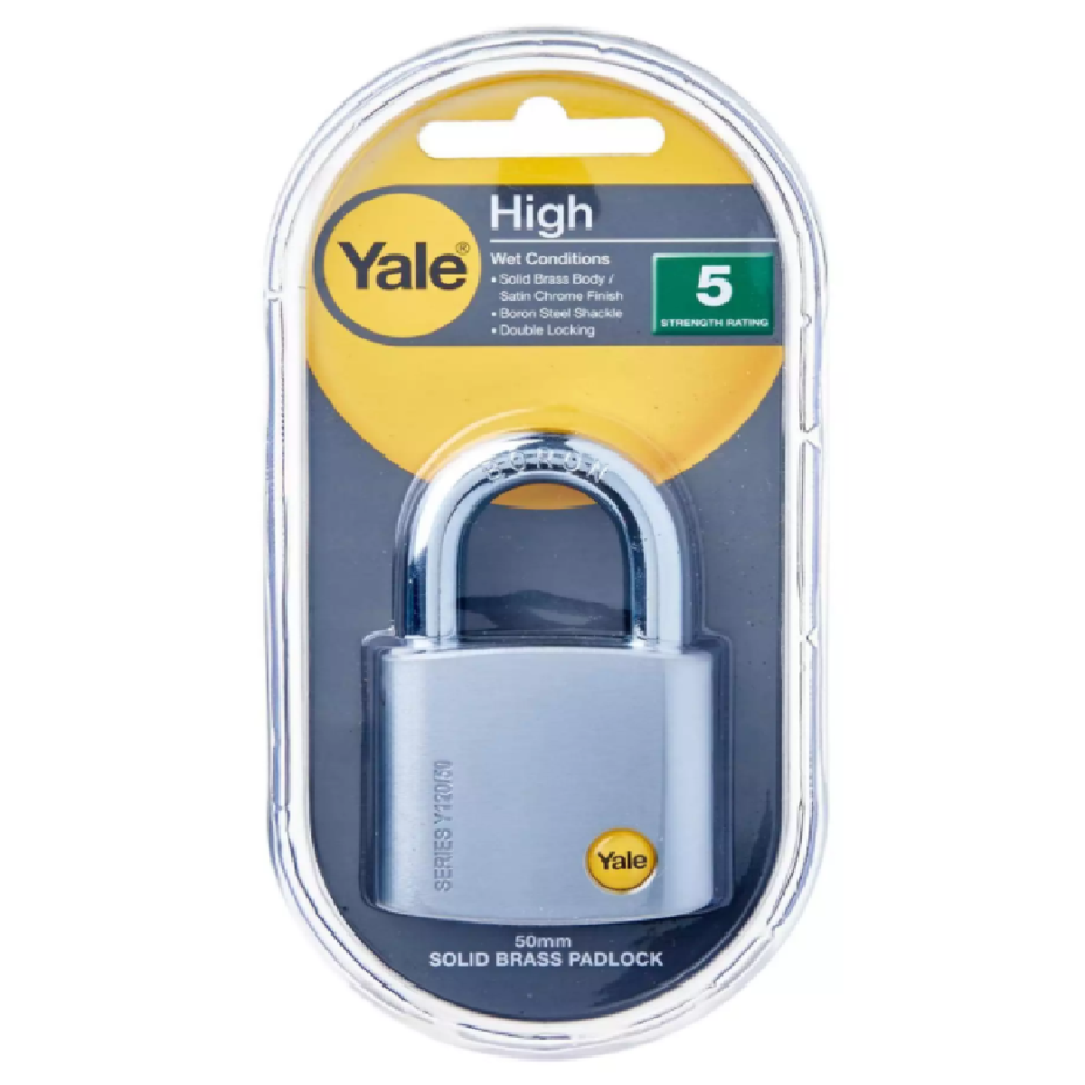 Yale Y120/50/127/1, 50MM Boron Shackle Security Padlock